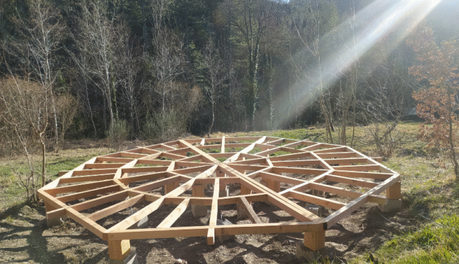 Construction en bois _ Ossature en bois pour yourte